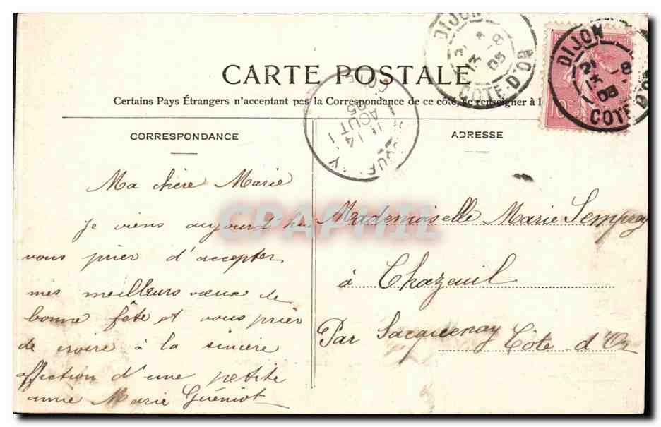 CPA Versailles La laiterie — Rückseite