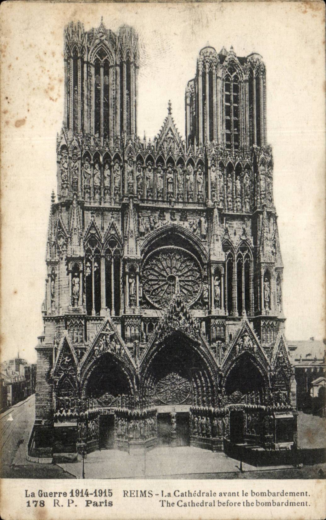 Reims - Die Kathedrale vor dem Bombenangriff — R.P. Paris n°178