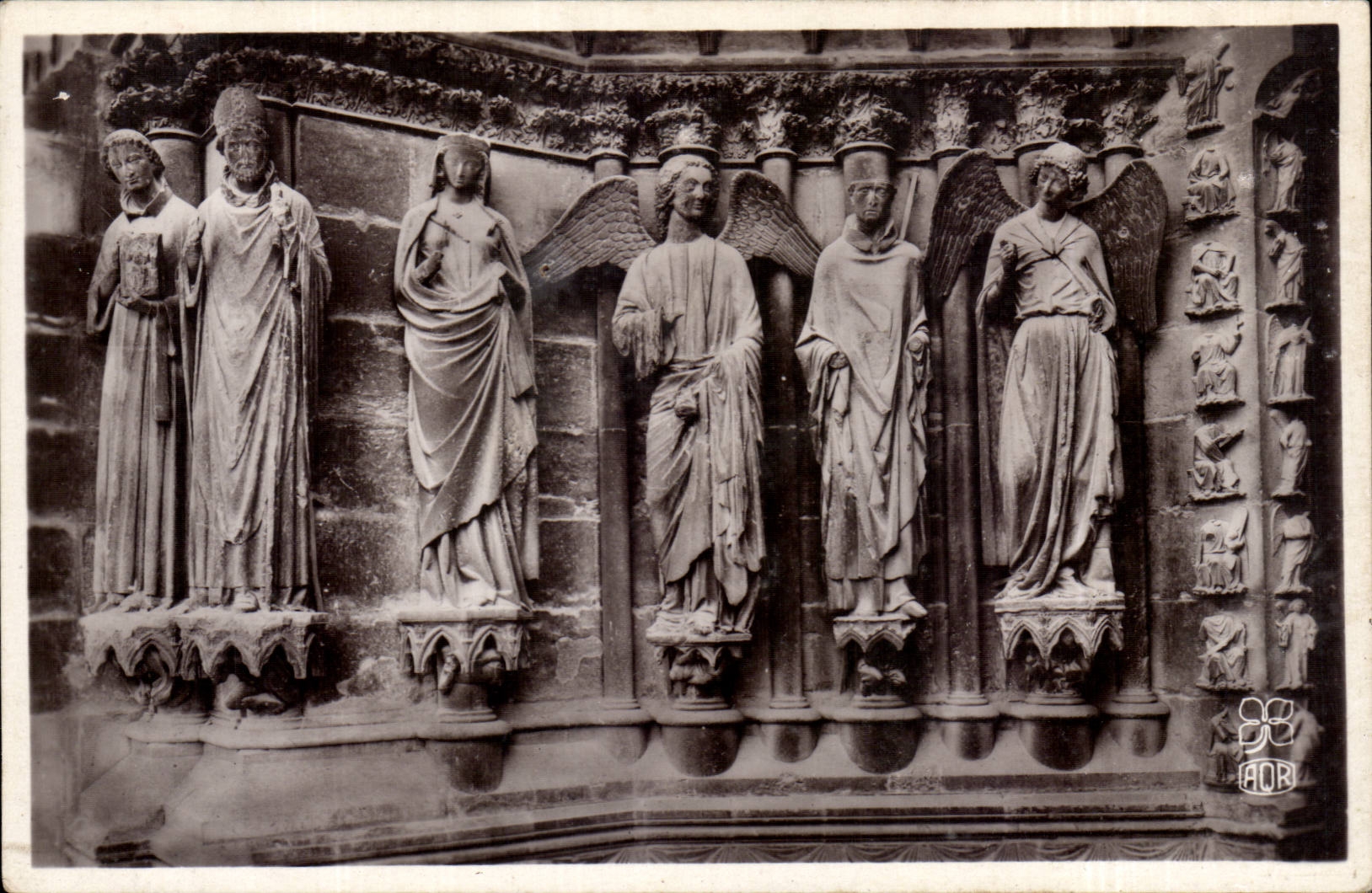 Reims (Marne) — La Cathédrale, Ebrasement du Porche Nord, Grand Portail — A. Quentin, éditeur, Reims