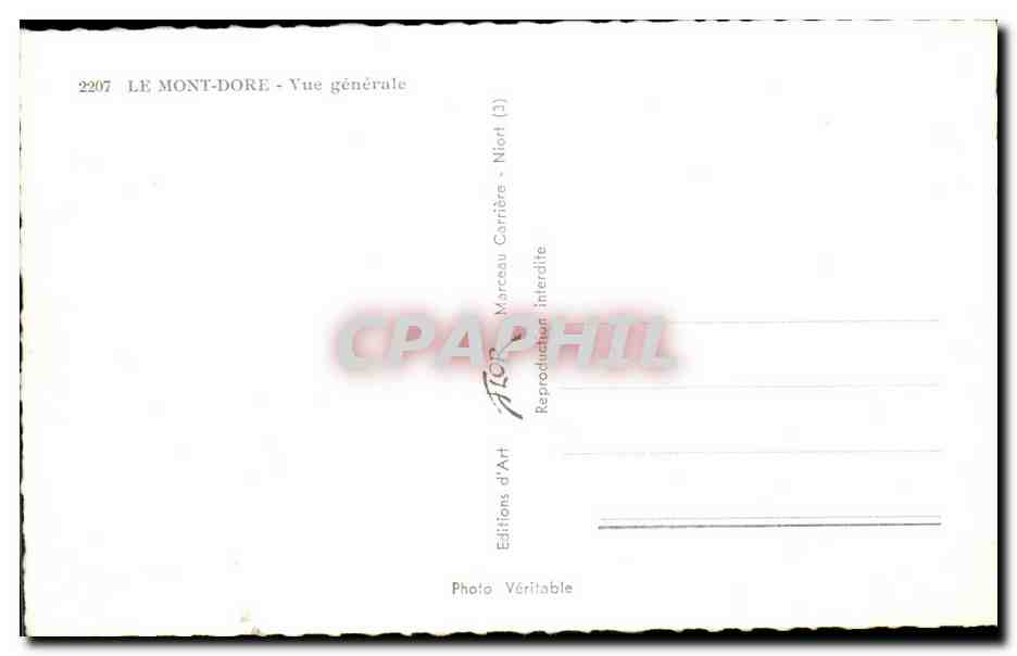 CPSM Le Mont Dore Vue generale — Verso