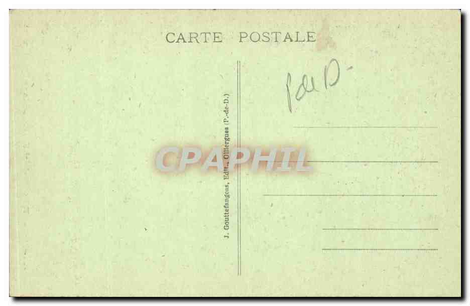 CPA Le Mont Dore Cascade du Rossignolet — Verso
