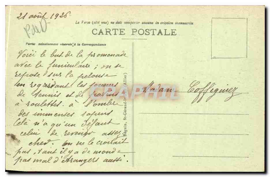 CPA Le Mont Dore Sommet et restaurant du Capucin — Rückseite