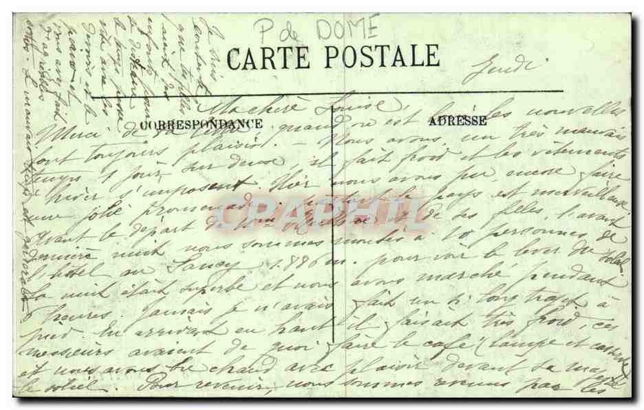 Le Montdore — La Place Michel-Bertrand et les Hôtels — LL, n° 216 — Verso