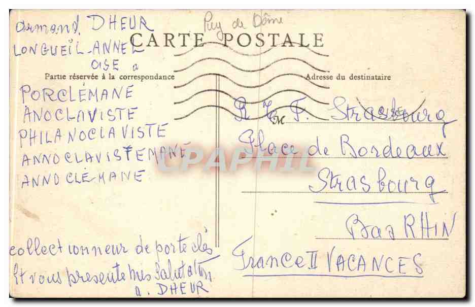 CPA Le Mont Dore Galerie des bains de pieds des hommes — Verso