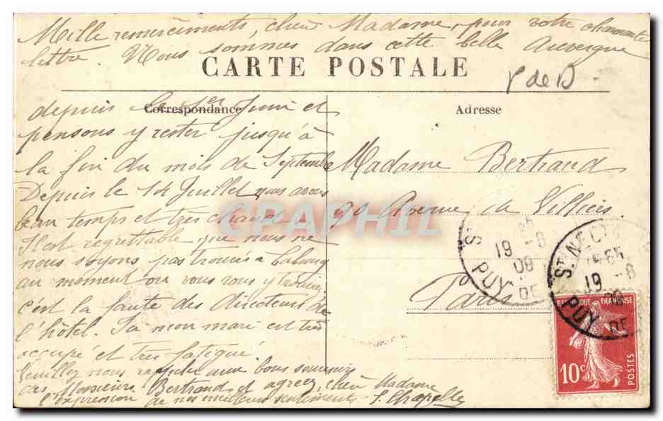 St-Nectaire - Grand Établissement Thermal — Auvergne — Imprimeur-éditeur : Issoire, A. Vessely — Rückseite