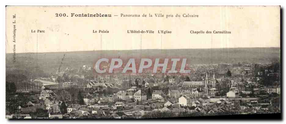 Fontainebleau — Panorama der Stadt vom Calvaire aus — Collection Artistique L.M.