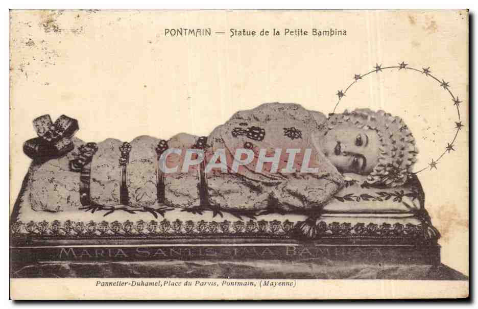 Pontmain - Statue de la Petite Bambina - CPA 