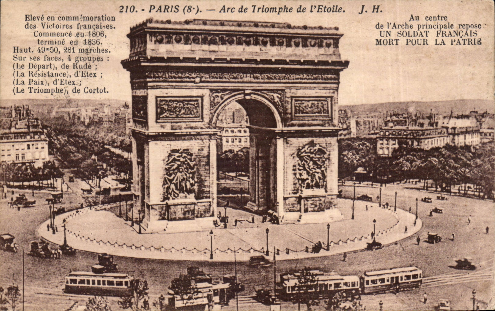 Paris - 8 - Arc de Triomphe de l'Etoile - Illustration - CPA 