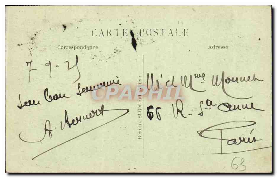 Saint-Nectaire — L'Établissement Thermal et le Casino — éditeur Lauevergne, n° 2406 — Rückseite