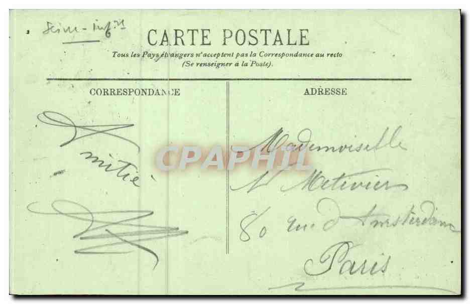 Dieppe - Le Vieux Chateau CPA  — Verso