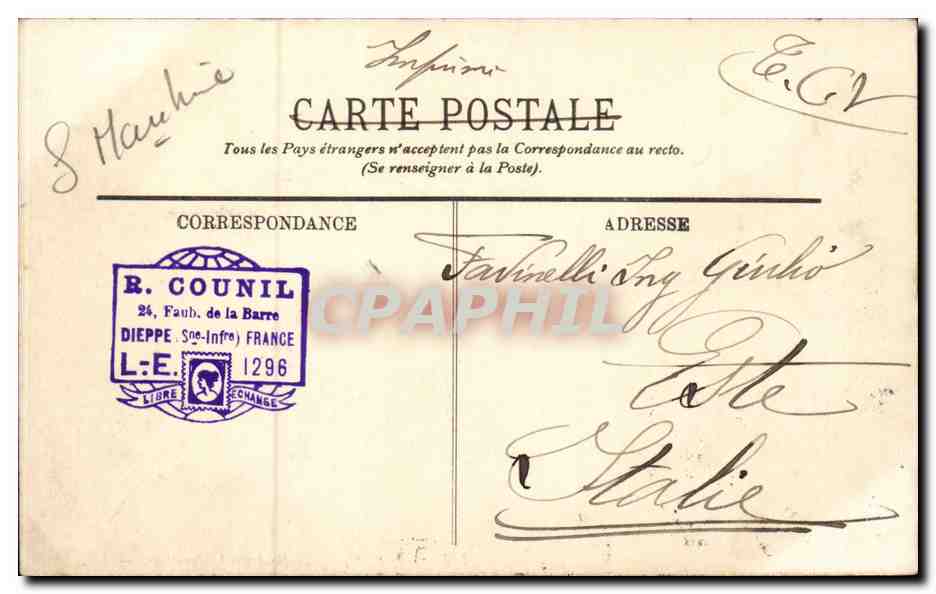 Dieppe - Le Boulevard Maritime CPA  — Rückseite