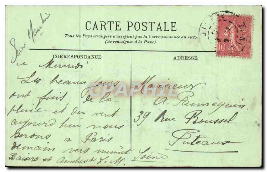 Dieppe - Le Casino - Les Terrasses CPA  — Rückseite