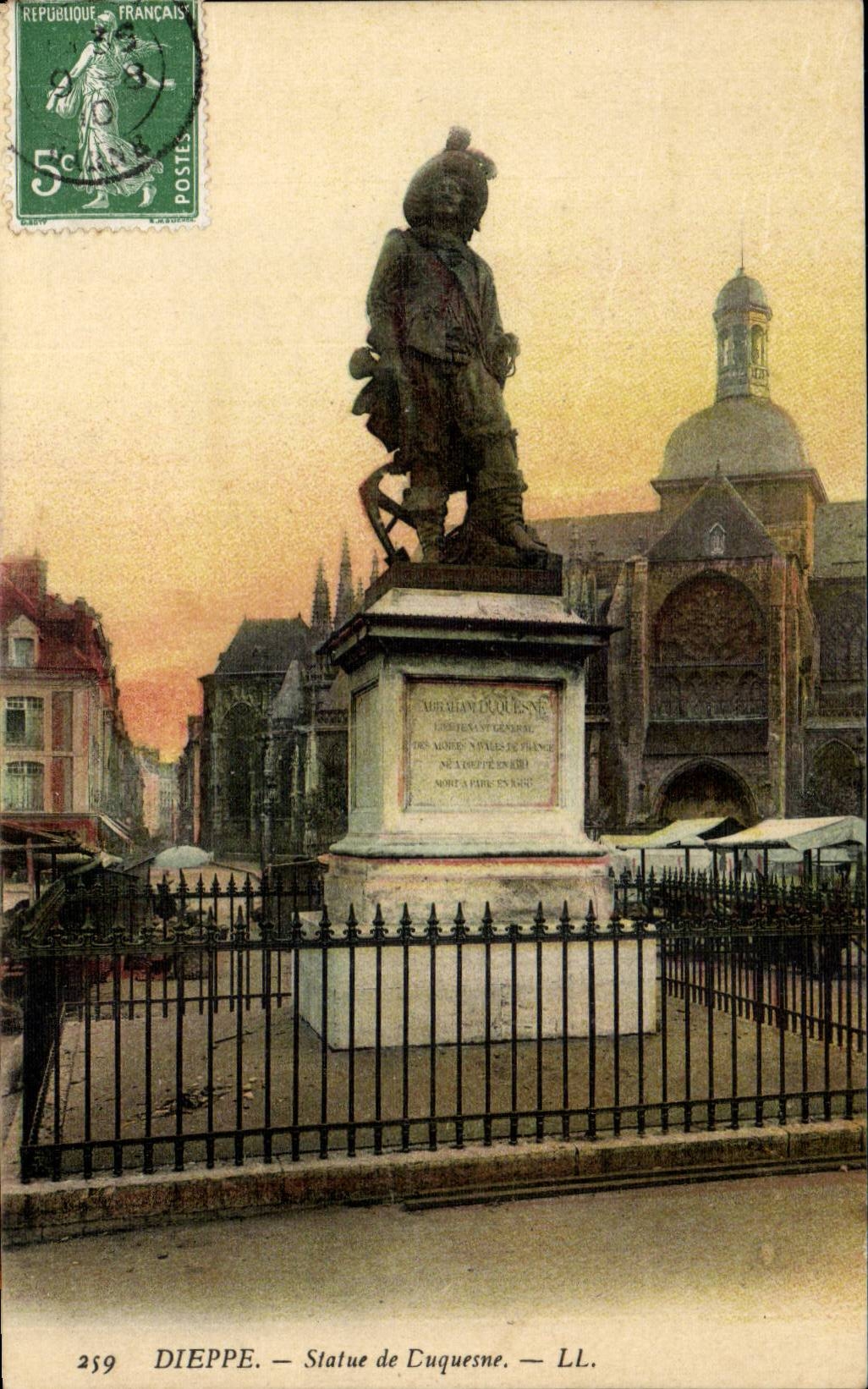 Dieppe - Statue de Duquesne CPA 