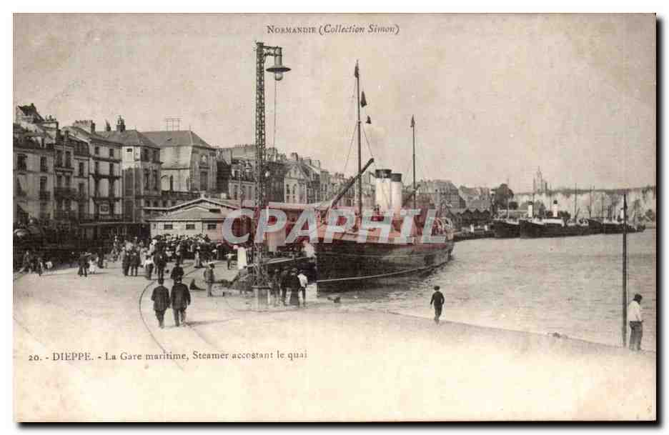 Dieppe - La Gare Maritime - Steamer - Quai Train CPA 