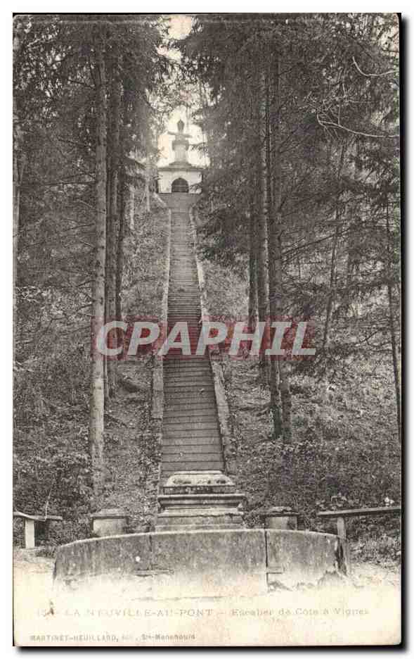 CPA La Neuville au pont Escalier de Cote a vigne