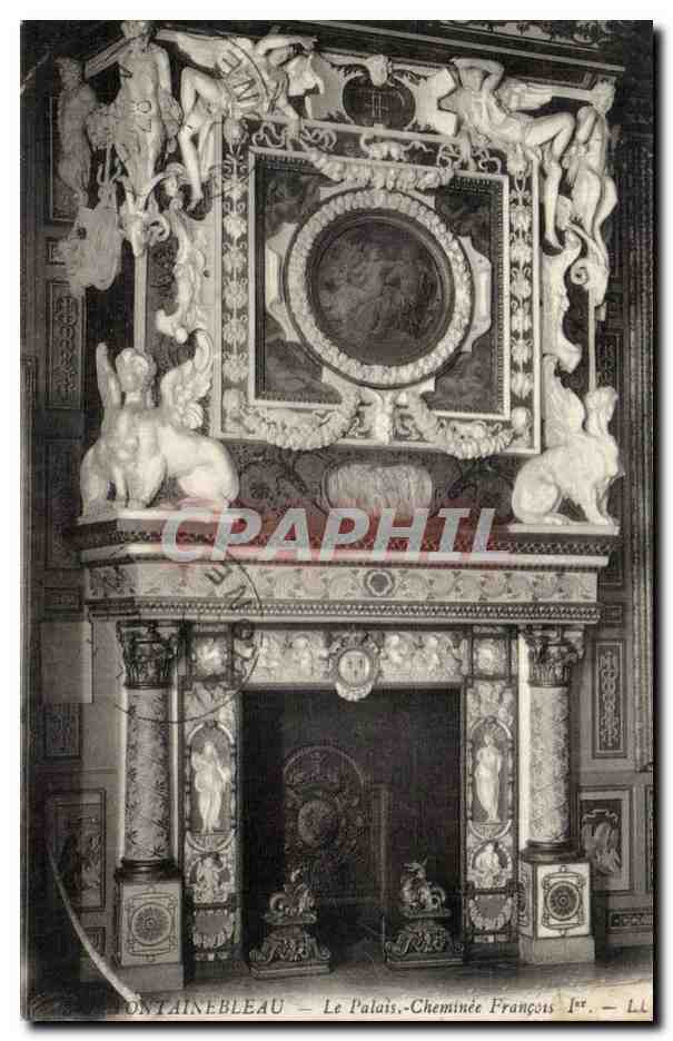 Fontainebleau — Das Schloss. Kamin von François I. — L.L.