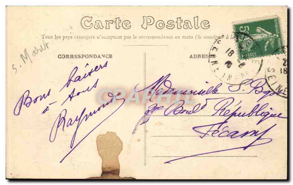 CPA Dieppe Facade du casino — Rückseite