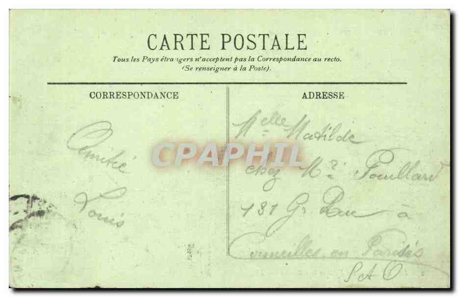 CPA Dieppe La ville et le chateau — Verso