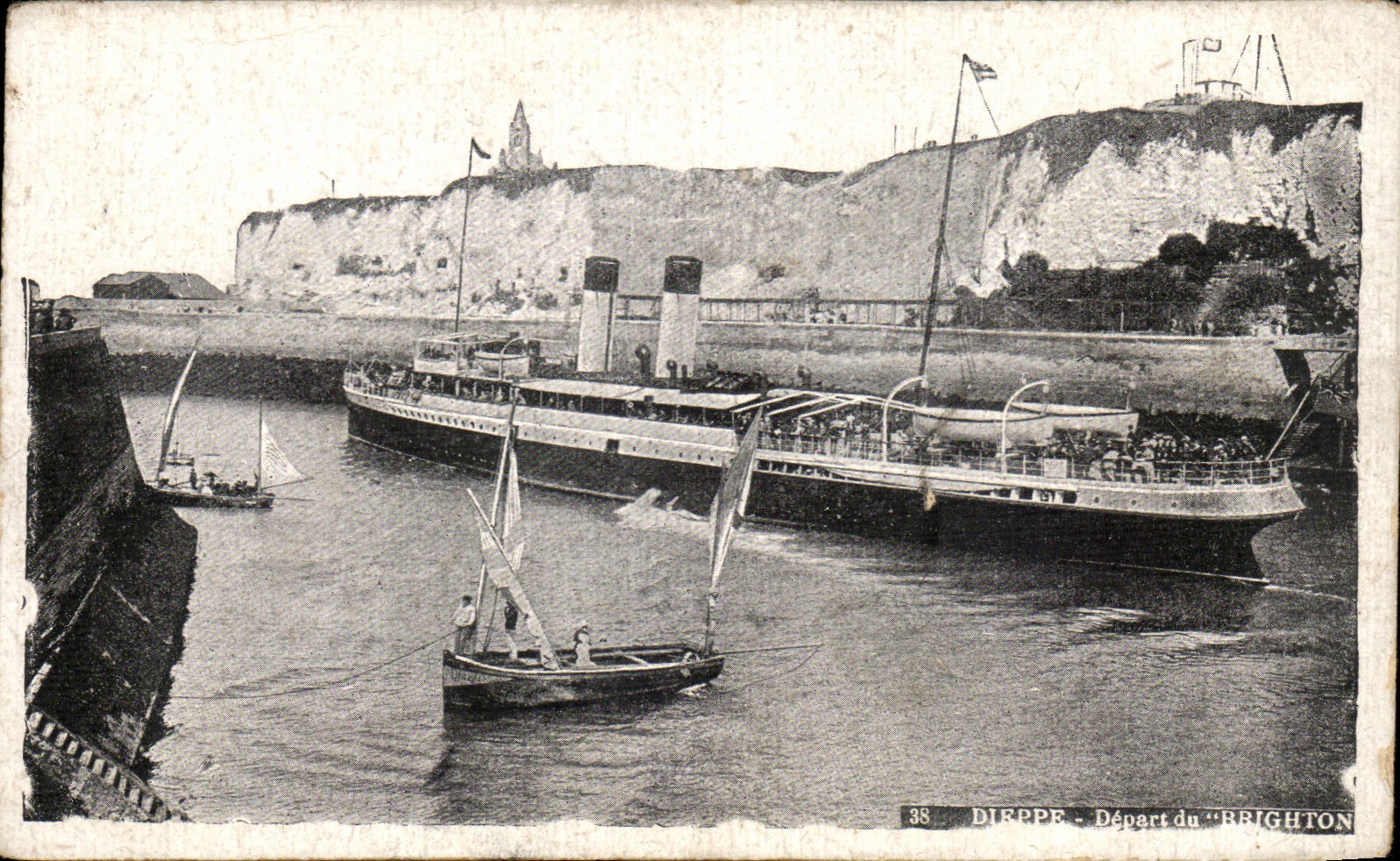 CPA Dieppe Depart du Brighton 