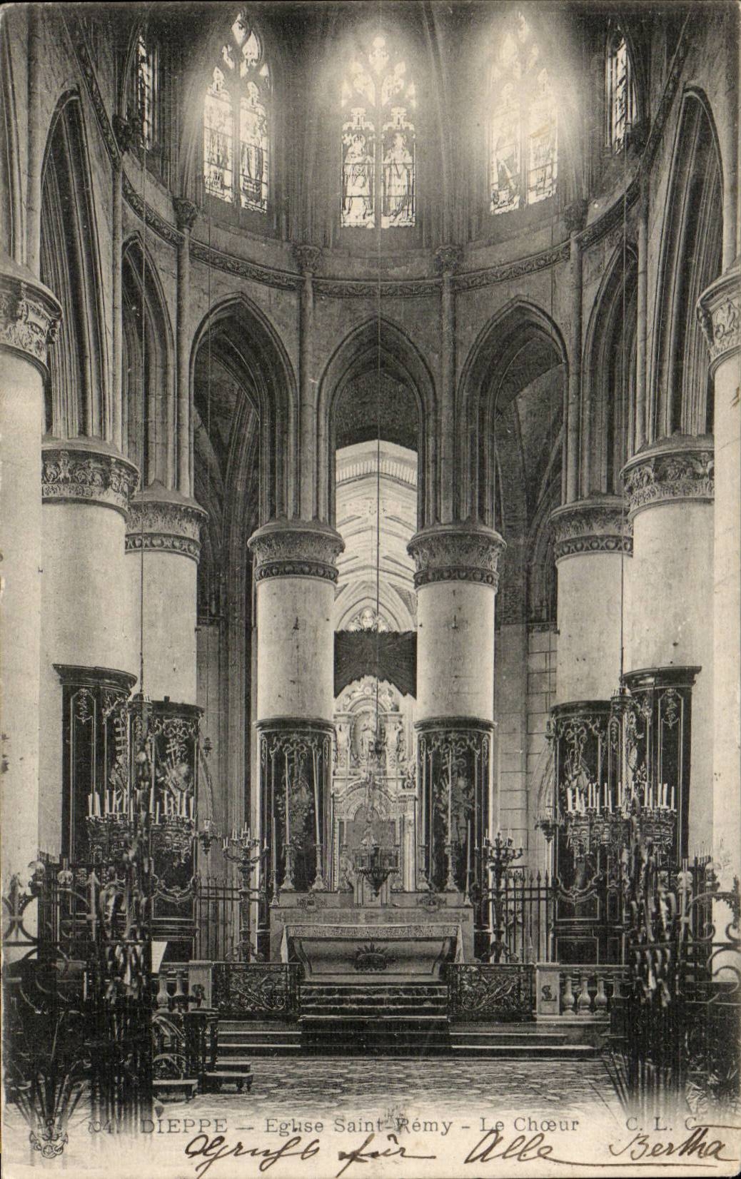 CPA Dieppe Eglise Saint Remy Le choeur