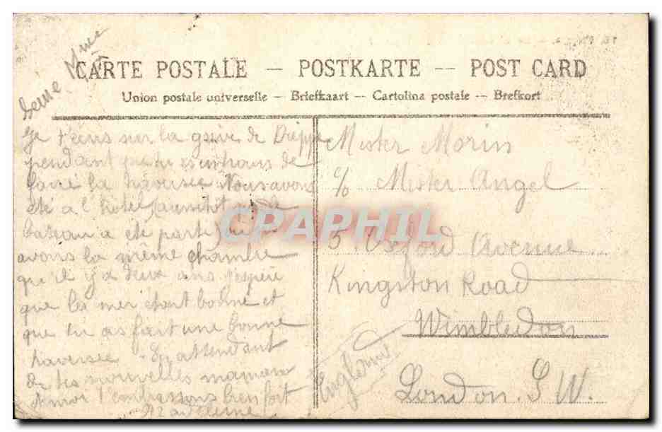 CPA Dieppe La chambre de commerce — Rückseite