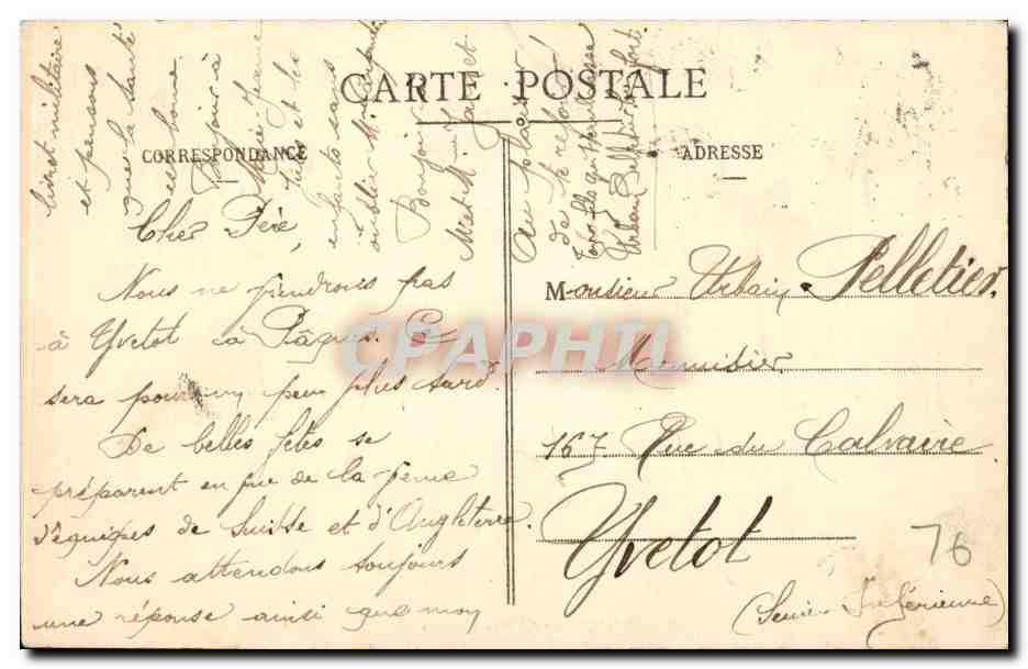 CPA Dieppe Le vieux chateau — Verso