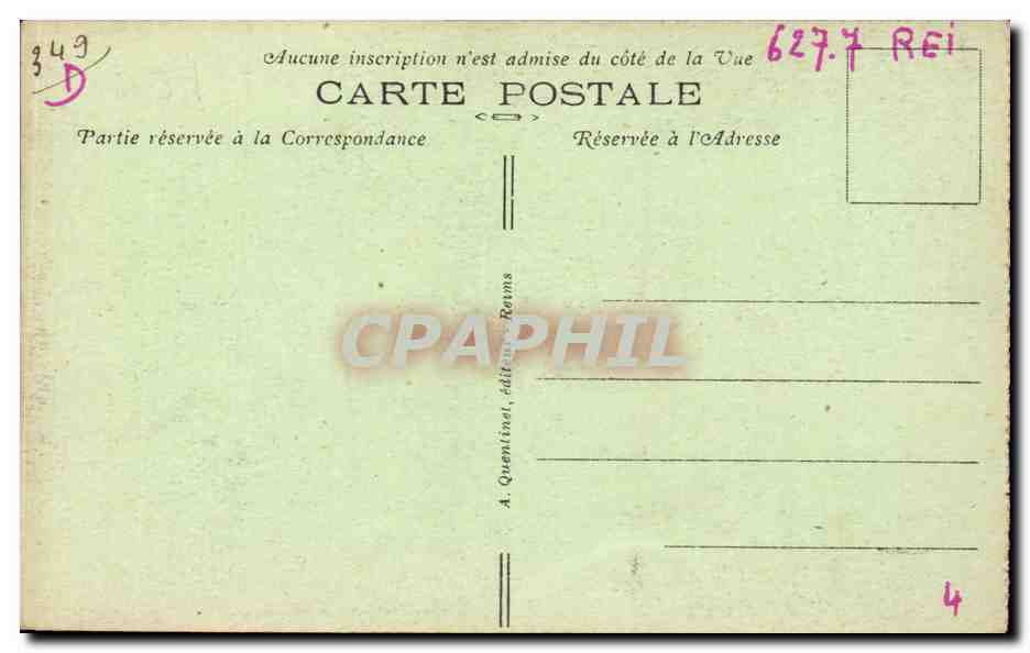 Reims — Die Kathedrale — Die Jungfrau der Visitation — A. Quenininal, n°89 — Rückseite