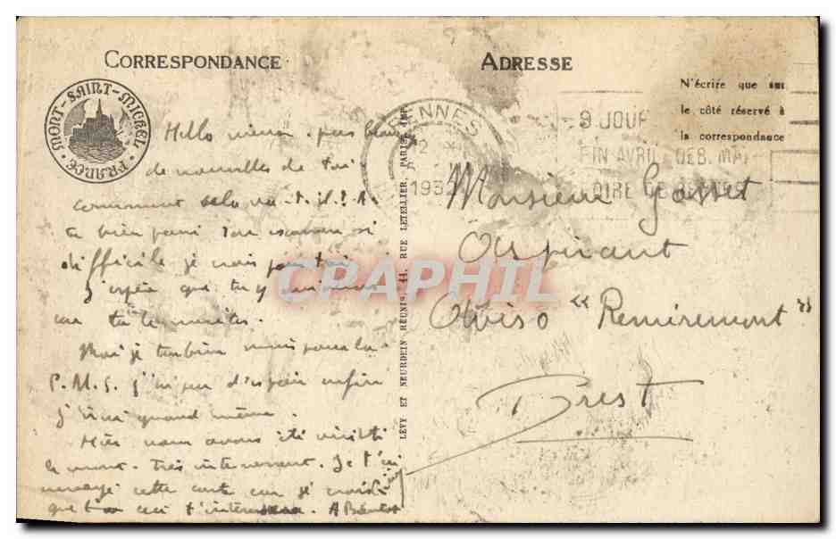 Le Mont-Saint-Michel — La Basilique — La descente du Christ aux Enfers — LL — n°97 — Verso