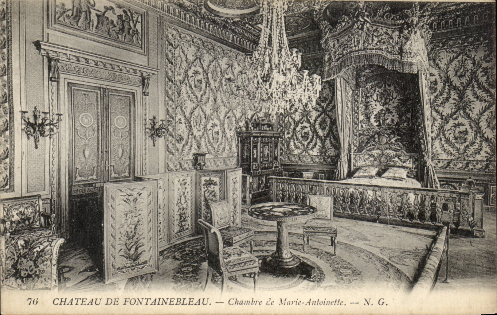 Castello di Fontainebleau — Camera di Marie-Antoinette — N. G. — n° 76