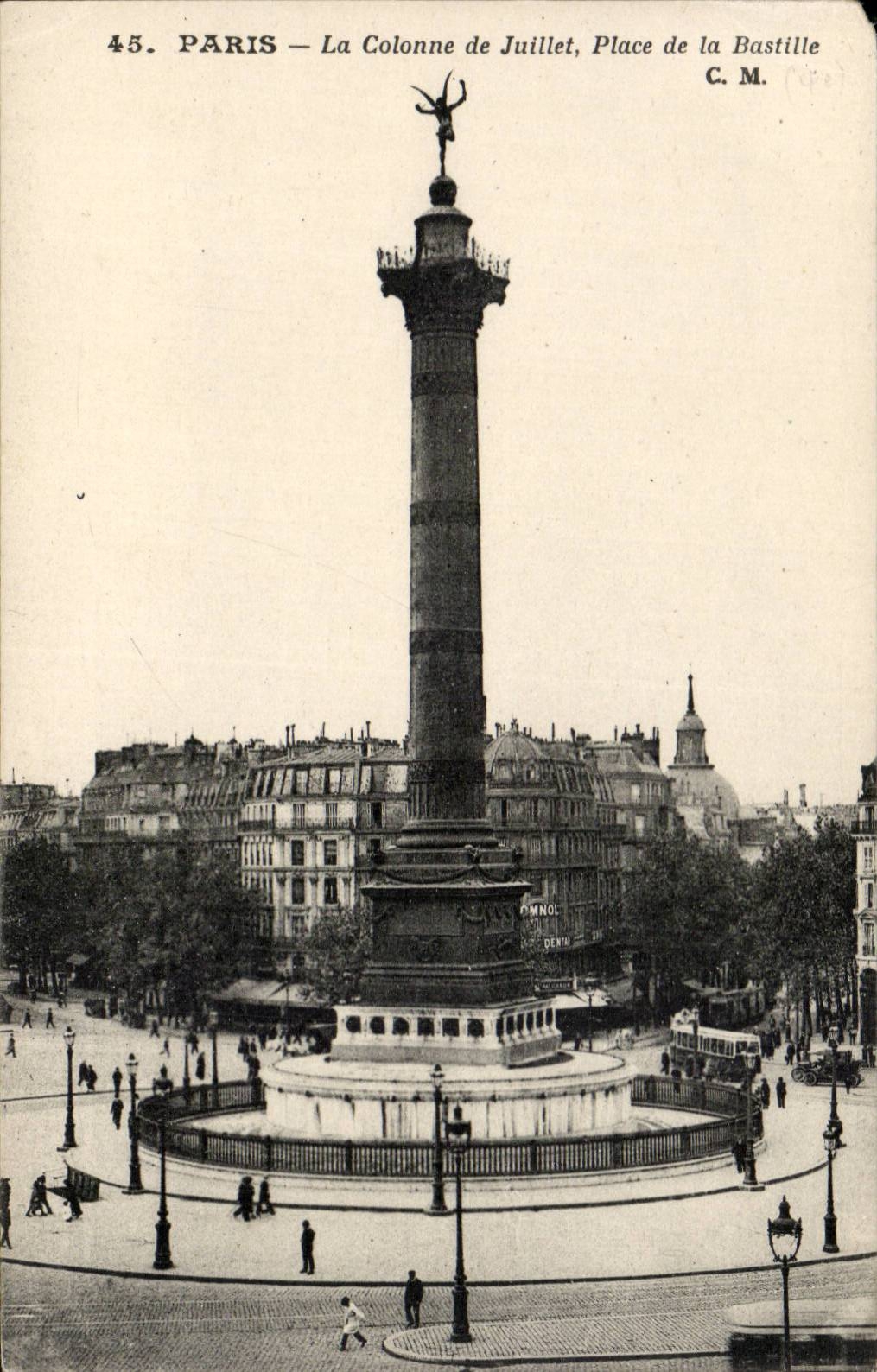 CPA Paris La colonne de Juillet Place de la Bastille
