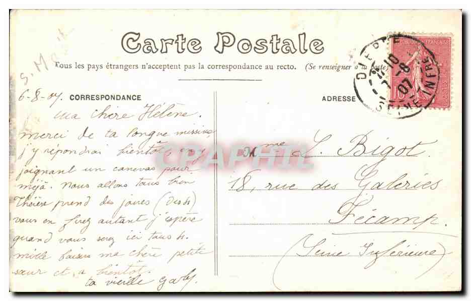 Dieppe CPA La plage et le casino — Rückseite