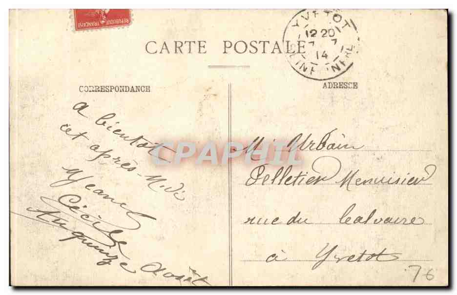 Dieppe CPA Vue generale L'avant port — Rückseite