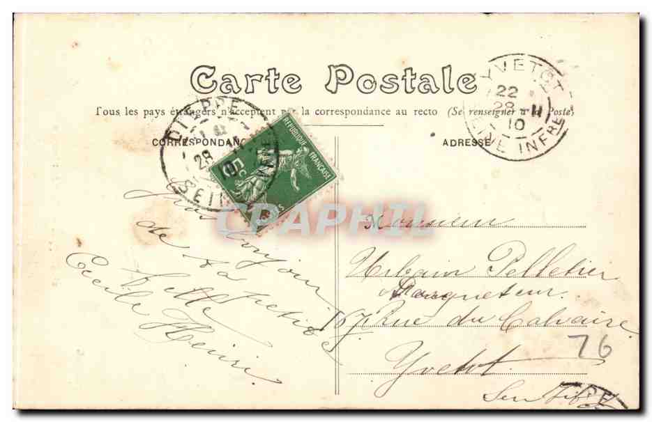 Dieppe CPA L'eglise St Jacques — Rückseite