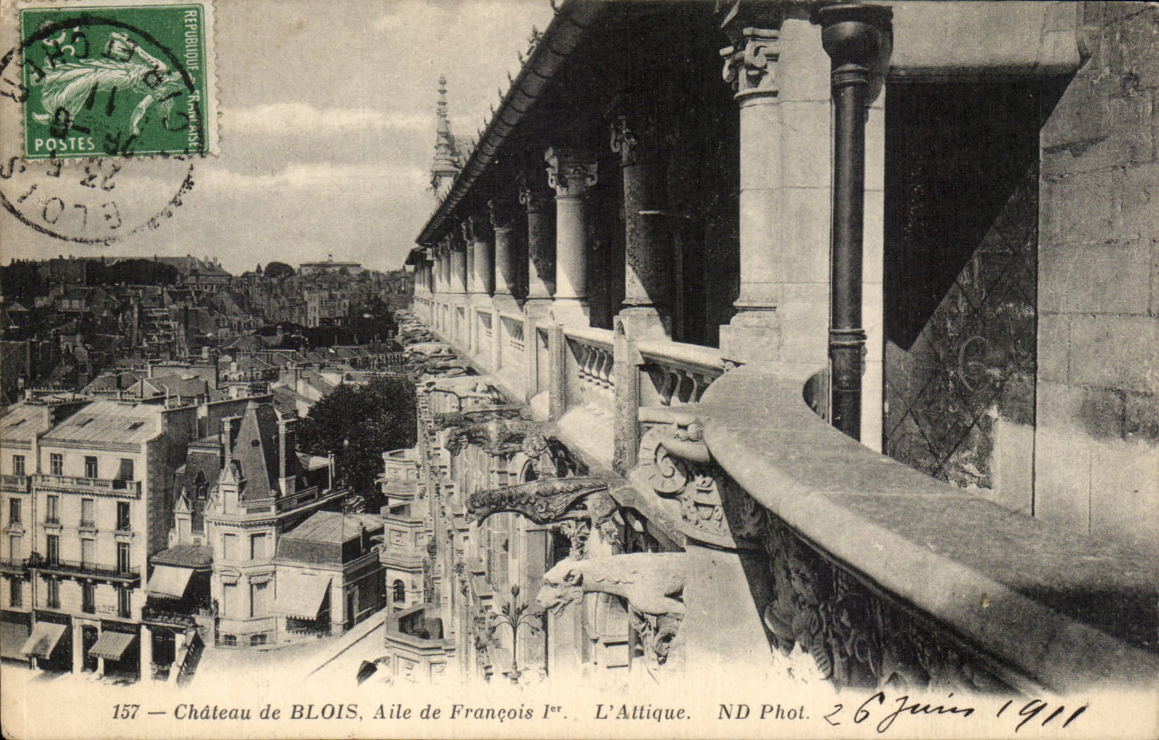 Château de BLOIS, Aile de François Ier. L'Attique. — ND Phot. — 6 juin 1911