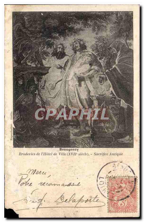 CPA Beaugency Broderies de l'hotel de ville Sacrifice antique