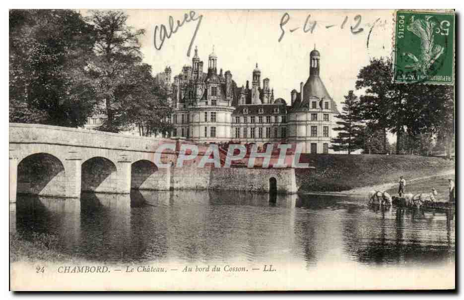 CPA Chambord Le chateau Au bord du Cosson