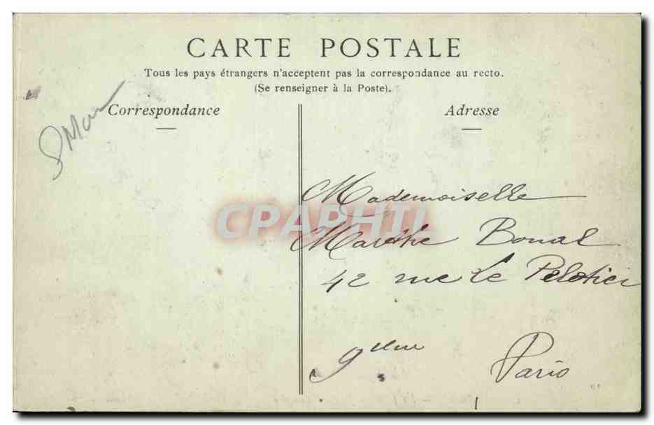 CPA Le Treport la jetee un jour de tempete — Rückseite