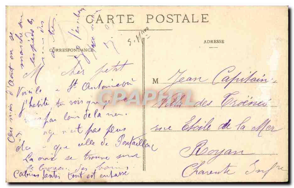 CPA Le Treport La plage et les falaises — Rückseite