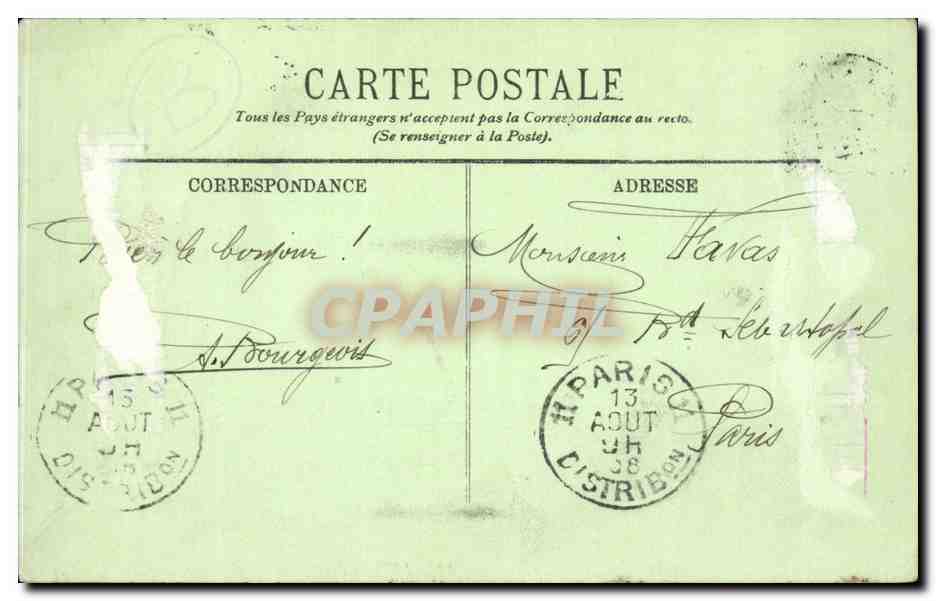 CPA Le Treport Le casino et la jetee — Rückseite
