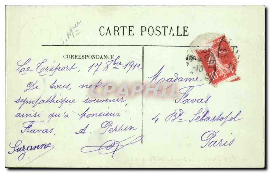 CPA Le Treport La promenade du casino  — Rückseite