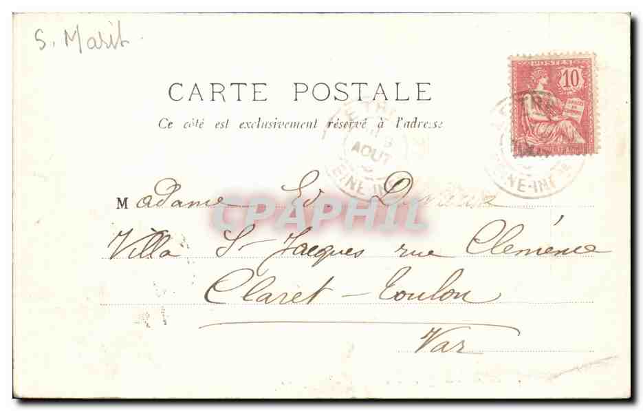 CPA Le Treport La falaise et la plage — Rückseite