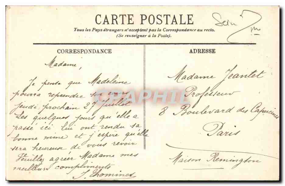 CPA Le Treport La terrasse Vue vers Mers — Rückseite