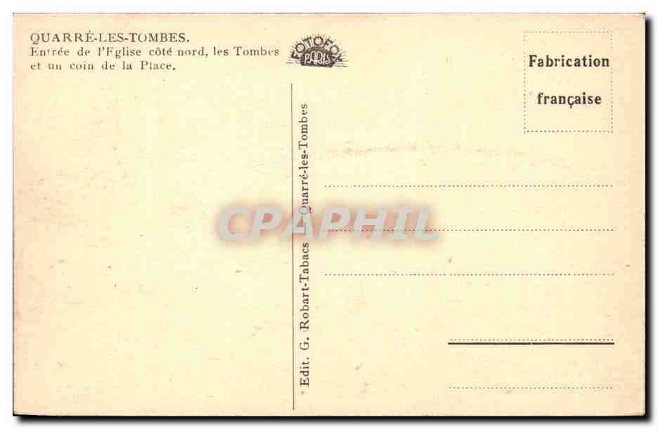 Quarré-les-Tombes — Entrée de l'église côté nord et coin de la place — G. Robart — Verso