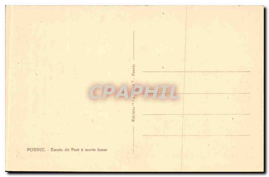 CPA Pornic Entree du port a maree basse — Back