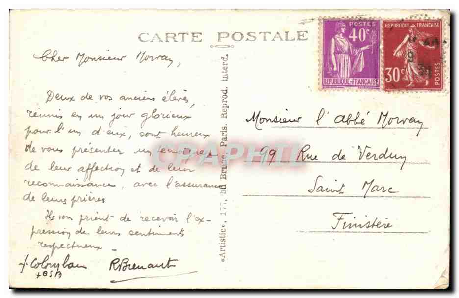 Abbaye de la Pierre-qui-Vire (Yonne) — Vue prise du chemin de Vaumarin — éditeur « Artistic », n° 164-2 — Reverso