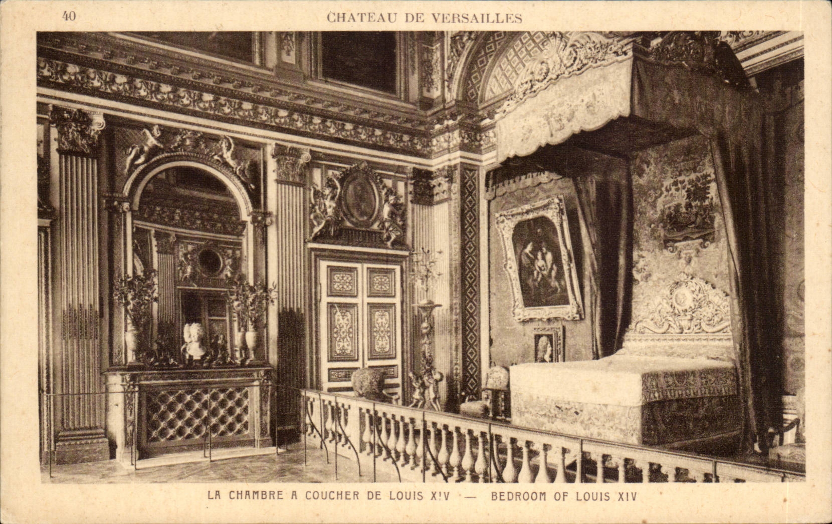Château de Versailles — La Chambre à Coucher de Louis XIV — Braun & Cie, Paris, n° 2527 A