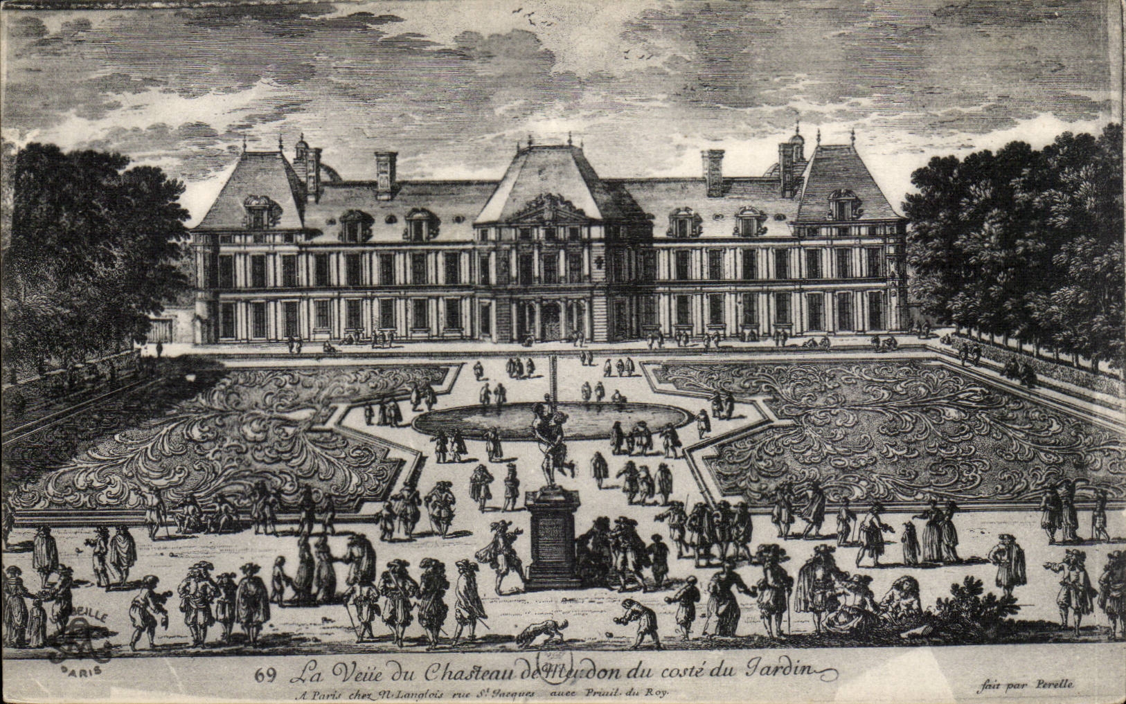 La Vieille du Château de Mydon du côté du Jardin — gravure — éditeur Perelle, n°69