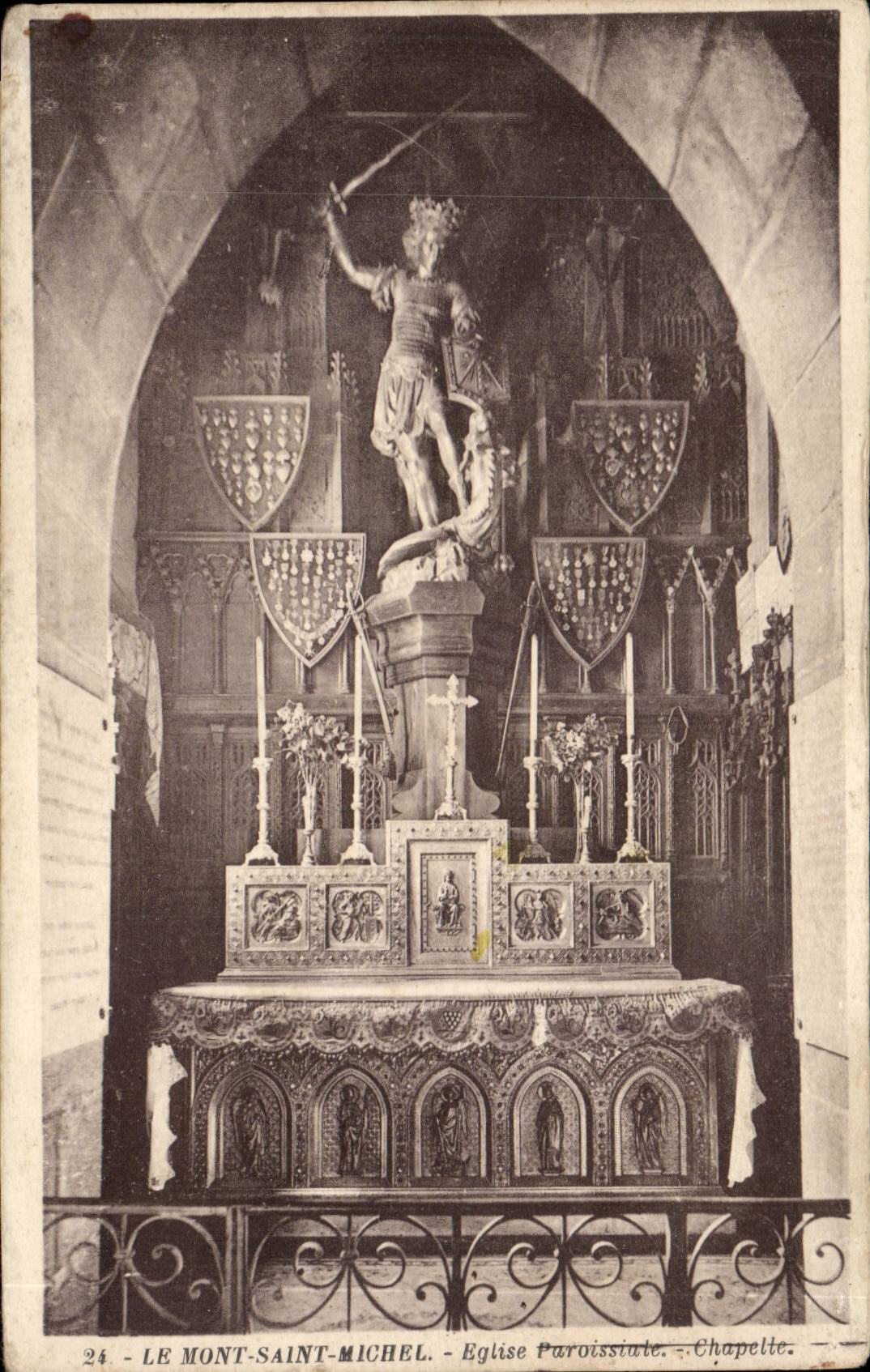 CPA Mont Saint Michel Eglise paroissiale Chapelle