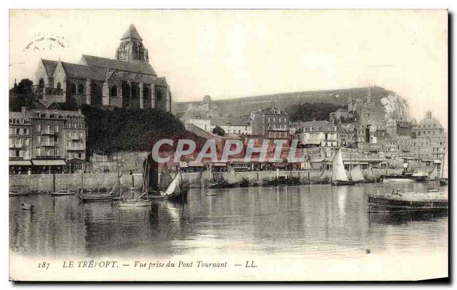 CPA Le Treport Vue prise du pont tournant