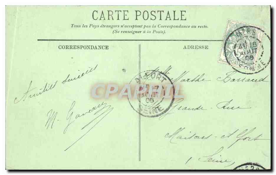CPA Le Treport Vue prise du pont tournant — Rückseite